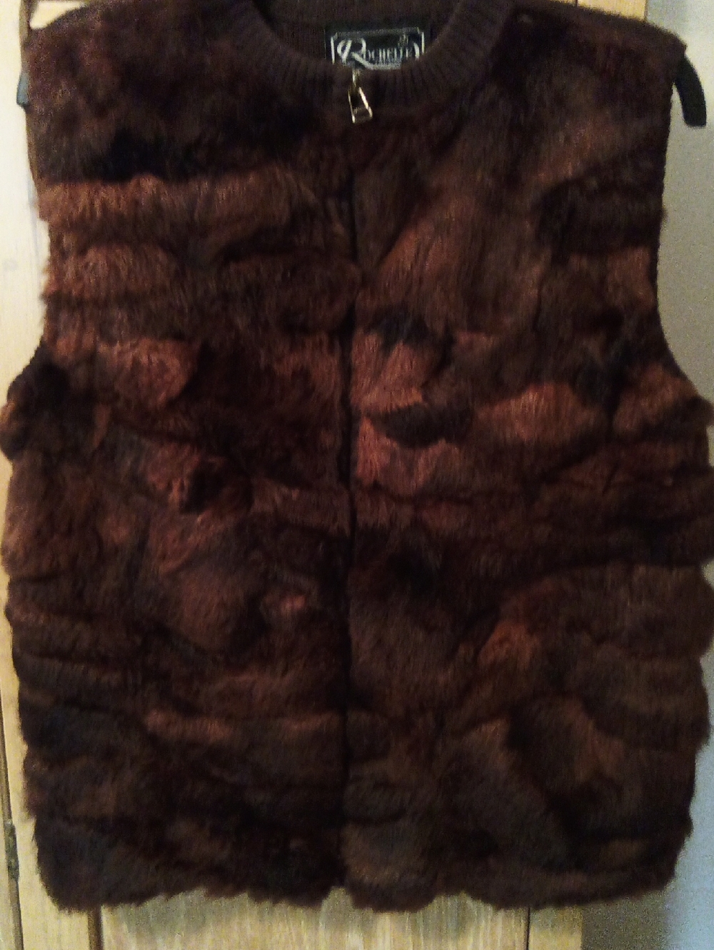 Women's Brown Faux Fur Vest by Rohnert
